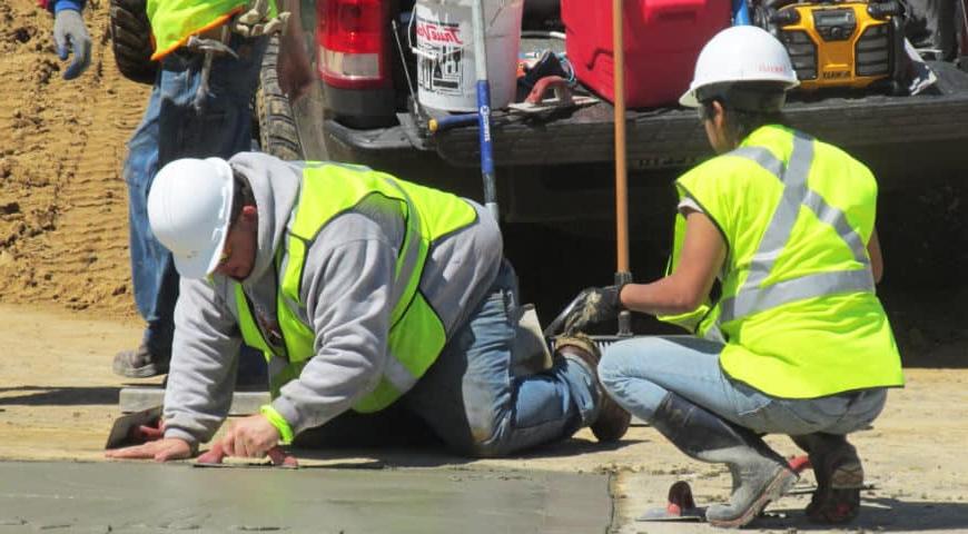 Highway Construction participants working outside